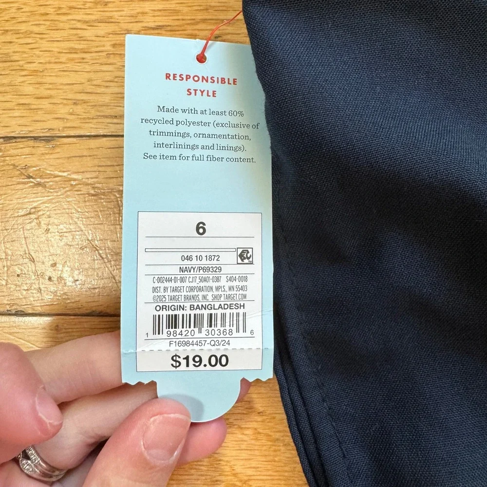 Cat & Jack Boys Navy Blue Dress Pants School Uniform Size 6 Adjustable Waist NWT